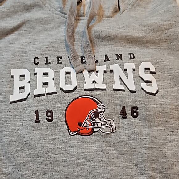 NFL Cleveland Browns Grey Team Hoodie Sweatshirt - Picture 2 of 8